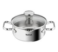 Tefal Duetto cooking pot A70542 | 16 cm | suitable for induction | easy cleaning | measuring scale | glass lid for draining | stainless steel