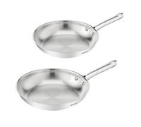 Tefal Duetto On B866S234 2-Piece 24/28 cm Unsealed Thick Heat Fusion Base Comfort Grip Durable All Hob Types Stainless Steel