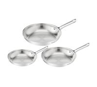 Tefal Duetto On, Set of 3 Frying Pans 20/24/28 cm, Premium Stainless Steel, 10 Year Warranty, Crispy Results, B866S334