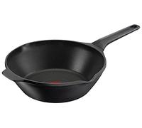 Tefal E24919 Robusto cast aluminum wok pan 28 cm | easy cleaning | non-stick coating | thermo-signal temperature indicator | dishwasher-safe | suitable for induction | black