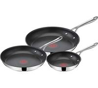 Tefal E304S344 Jamie Oliver Set x 3 Frying Pan, 20-24-28 cm, Stainless Steel