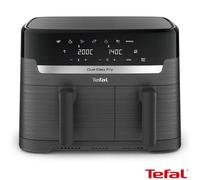 Tefal Easy Fry Dual Zone Digital Air Fryer, 2 Drawers, 8.3L, 8in1, Air Fry, Extra Crisp, Roast, Bake, Reheat, Dehydrate, 6 Portions, Non-Stick, Dishwasher Safe Baskets, Grey EY901HG0
