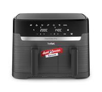 Tefal Easy Fry Dual Zone Digital Air Fryer, 2 Drawers, 8.3L, 8in1, Air Fry, Extra Crisp, Roast, Bake, Reheat, Dehydrate, 6 Portions, Non-Stick, Dishwasher Safe Baskets, Grey EY901HG0