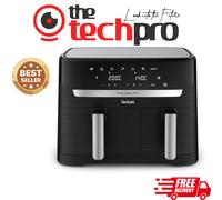 Tefal Easy Fry Dual Zone Digital Air Fryer, 2 Drawers, 8.3L, EY901840, Black