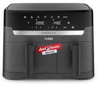 Tefal Easy Fry Dual Zone Digital Air Fryer, 2 Drawers, 8.3L, 8in1, Air Fry, Extra Crisp, Roast, Bake, Reheat, Dehydrate, 6 Portions, Non-Stick, Dishwasher Safe Baskets, Grey EY901HG0