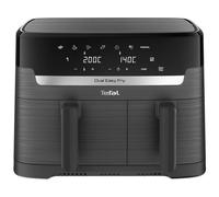 Tefal Easy Fry Dual Zone Digital Air Fryer, 2 Drawers, 8.3L, 8in1, Air Fry, Extra Crisp, Roast, Bake, Reheat, Dehydrate, 6 Portions, Non-Stick, Dishwasher Safe Baskets, Grey EY901HG0