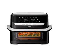 Tefal Dual Flex Air Fryer with Removable Divider & Viewing Window - 9L GiantZone or Dual 5.5L + 3.5L Cooking Zones, 6 Preset Programs, Energy Saving, Non-Stick Dishwasher Safe Parts, Black