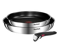 Tefal Emotion Ingenio 3Pcs Induction Stainless Steel Frying Pan Set, 24/28 cm and a Handle
