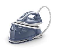 Tefal Express Essential Steam Generator Iron, 120 g/min Steam Output, Xpress Glide Soleplate, 340 g/min Steam Boost, 5.9-Pump Bars with Scale Rinsing System, White and Blue, (SV6132G0)