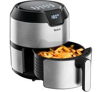 Tefal EY401D Easy Fry Deluxe Hot Air Fryer, 1500 W, Capacity 4.2 L, XL with 6 Automatic Programs, Digital Display, Timer, 6 Serving Fries, Stainless Steel/Black