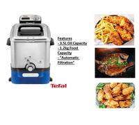 Tefal FR804040 Oleoclean Pro Deep Fryer - Stainless Steel/Blue