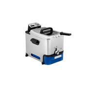 Tefal Oleoclean Pro, 3.5L Oil Capacity, Patented Filtration System, Easy to Clean, 1.2 kg of Food, 6 Portions, 2300W, Stainless Steel with Removable Blue Oil Box - FR804040