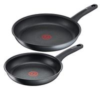 Tefal G12490 Titanium Fusion Pan Set 24 cm and 28 cm (Titanium Excellence Non-Stick Coating, Thermo-Spot, Hard Fusion Outer Layer, for All Cookers Including Induction), Black