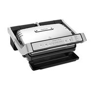 Tefal GC707D OptiGrill Deluxe Contact Grill | Perfect Grill Results | 6 Intelligent Programs | Thaw Function | 5 Cooking Levels | Manual Program | Dishwasher-Safe Plates | Black/Stainless