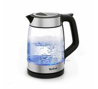 Tefal Glass Kettle, 1.7L, 2200W, Cordless, LED Illumination, Steel | Water Level Indicator, Removable Anti-Scale Filter, Precision Pour Spout, One-Handed Lid Opening, KI605827