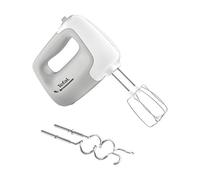 Tefal HT450B Prep'Mix Mixer | 450 W | 5 Speeds | 2 Whisks and 2 Stainless Steel Kneading Hooks | Versatile Blender | Dishwasher Safe Accessories | White/Grey
