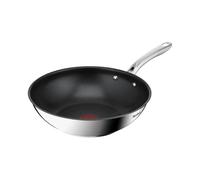Tefal Infinite H8151925 Induction Wok Pan 28 cm Non-Stick Coating Thermal Signal at Ideal Frying Temperature Easy Cleaning Suitable for All Hobs Premium Stainless Steel