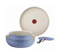 Tefal Ingenio 4-Piece Non-Stick Cookware Set with Frying pan, Saucepan, Wok pan, Detachable Handle, Induction hobs and Oven, Stackable Storage Design, Kitchen Cupboard Organiser, RV, L8294S04