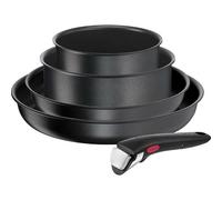 Tefal Ingenio 5 Peice Daiy Chef Induction Compatible Non-Stick Cookware Set, Black
