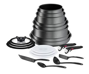Tefal Ingenio Daily Chef On 20 Piece Set, Pots & Pans Set, Stackable, Easy Cleaning, Non-Stick Coating, Removable Handle, Heat Indicator, All hobs Compatible Including Induction, L7619402
