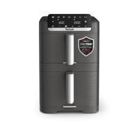 Tefal Ingenio Dual Stack 10L Air Fryer, 7 Cooking Modes, Grey | Serves 8, Space-Saving Design, Detachable Front, Dishwasher-Safe Drawer, Cooking Racks, Energy Saving, EY756HG0
