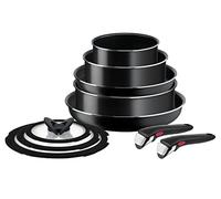 Tefal Ingenio Easy On 10 Piece Set, Pots & Pans Set, Stackable, Easy Cleaning, Non-Stick Coating, Removable Handle, Heat Indicator, All Hobs Compatible Except Induction, L1599143