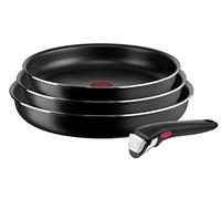 Tefal Ingenio Easy On Set of 3 Frying Pans with Removable Handle: 3 22/24/26 cm Non-Stick Pans, Titanium Coated, Thermo-Signal, Dishwasher and Oven Safe, Not Suitable for Induction