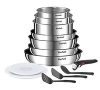 Tefal Ingenio Emotion 13-Piece Cookware Set, Stainless Steel, Stackable, 5-Year Guarantee, Non-Stick Coating, Induction L897DS04