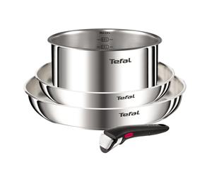 Tefal Ingenio Emotion, 4-Piece Cookware, Stainless Steel, Removable Handle, Stackable Design, Induction, L896S453