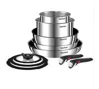 Tefal Ingenio Emotion Pan Set, 10-Piece Stainless Steel Cookware Set, Space Saving & Versatile, Oven-Safe, Suitable for Induction Cookers