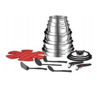 Tefal Ingenio Emotion Pan Set - 22-Piece - 9 Pans - 3 Lids - 2 Handles - 4 separators, 4 spatulas - Stainless Steel - (L897SM74)