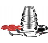 Tefal Ingenio Emotion Pan Set - 22-Piece - 9 Pans - 3 Lids - 2 Handles - 4 separators, 4 spatulas - Stainless Steel - (L897SM74)