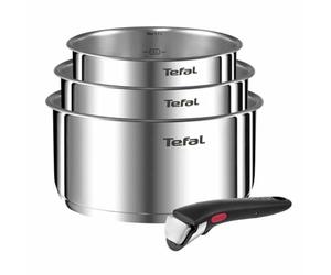 Tefal Ingenio Emotion Set of 3 Saucepans 16/18/20 cm + Removable Handle, Induction Safe, Non-Stick, Titanium Coated, Thermo-Signal, Dishwasher and Oven Safe