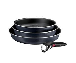 Tefal Ingenio Enjoy Set of 3 Frying Pans 22/24/28 cm + Removable Handle, Induction Safe, Non-Stick, Titanium Coated, Thermo-Signal, Fast Heating, Dishwasher and Oven Safe