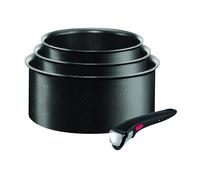 Tefal Ingenio Expertise Saucepan Set, 4 Pieces, Stackable, Removable Handle, Space Saving, Non-Stick, Induction, Black, L6509242