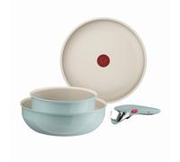 Tefal Ingenio Green 4-Piece Non-Stick Cookware Set ? Induction Frying Pan, Wok, Saucepan, Detachable Handle, Oven Safe, Stackable, Compact RV Kitchen