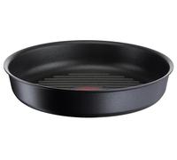 Tefal Ingenio Grill Pan 26 cm, Induction, Non-Stick Coating, Cast Aluminium, Stackable, Dishwasher Safe, Eco Resist L8584004, Black, Non-Stick