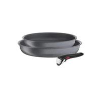 Tefal Ingenio Natural Force L3969202 Set of 2 Frying Pans 22/26 cm with Non-Stick Handle, Suitable for All Heat Sources Including Induction