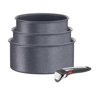 Tefal Ingenio Natural On Set of 3 Saucepans 16/18/20 cm + Removable Handle, Induction Safe, Non-Stick, Titanium Coated, Thermo-Signal, PFOA Free, Dishwasher and Oven Safe