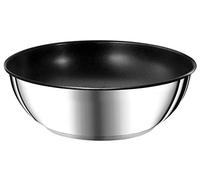 Tefal Ingenio Preference Wok Frying Pan 26 cm, Induction, Stainless Steel, Non-Stick Coating, Stackable, Dishwasher-Safe, Made in France L9737702, Grey