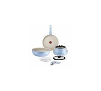 Tefal Ingenio Serenity 11-Piece Cookware Set, Mineralia Non-Stick Coating, Space-Saving, Stackable, Suitable for All Hobs, Dishwasher Safe, Calm Blue,