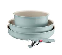Tefal Ingenio 4-Piece Non-Stick Cookware Set with Frying pan, Saucepan, Wok pan, Detachable Handle, Induction hobs and Oven, Stackable Storage Design, Kitchen Cupboard Organiser, RV, L8284S04