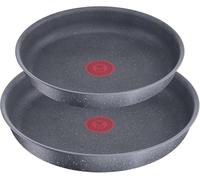 Tefal Ingenio Set of 2 Frying Pans + Removable Handle, Induction, Non-Stick Coating, Stackable, Dishwasher Safe, Made in France, Natural On L7669353, Grey