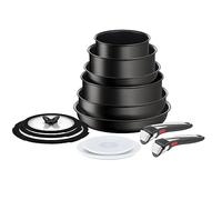 Tefal Ingenio Unlimited ON 13 Piece Non-Stick Induction Pan Set, 22&28 cm Frying Pans, 16&20 cm Saucepans, 24 cm Sautepan, 26 cm Wok Pan, 16&20&24 cm Glass Lids, 16&20 cm Lids, 2 Handles, L3959243