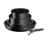 Tefal Ingenio Unlimited ON 5 Piece Non-Stick Induction Pan Set, 22&28 cm Frying Pans, 16&20 cm Saucepans, 1 Bakelite Removable Handle, Easy Cleaning,