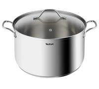 Tefal Intuition XL B8646904 Large Stainless Steel Cooking Pot 30 cm / 10 L, Induction, 5 Year Warranty, Premium 18/10 Stainless Steel, Size XL, Sturdy Handles, Glass Lid