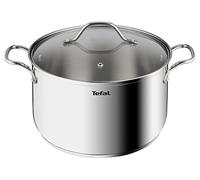 Tefal Intuition XL B8646304 Large Stainless Steel Cooking Pot 26 cm / 6.5 L, Induction, 5 Year Warranty, Premium 18/10 Stainless Steel, Size XL, Sturdy Handles, Glass Lid