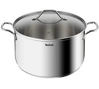 Tefal Intuition XL B8646404 Large Stainless Steel Cooking Pot 28 cm / 8 L, Induction, 5 Year Warranty, Premium 18/10 Stainless Steel, Size XL, Sturdy Handles, Glass Lid