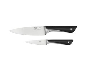 Tefal Jamie Oliver 2-Piece Kitchen Knife Set, Chef and Paring, Black | 15cm Chef Knife, 9cm Paring Knife, German Stainless Steel Ice-Hardened Blades, Ergonomic Grip, K267S255