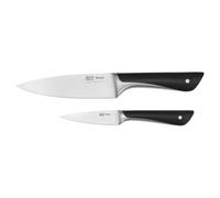 Tefal Jamie Oliver 2 Piece Kitchen Knife Set - German Stainless Steel Chef Knives, Sharp Durable Blades, Ergonomic Comfortable Grip Handles, Black, K267S255
